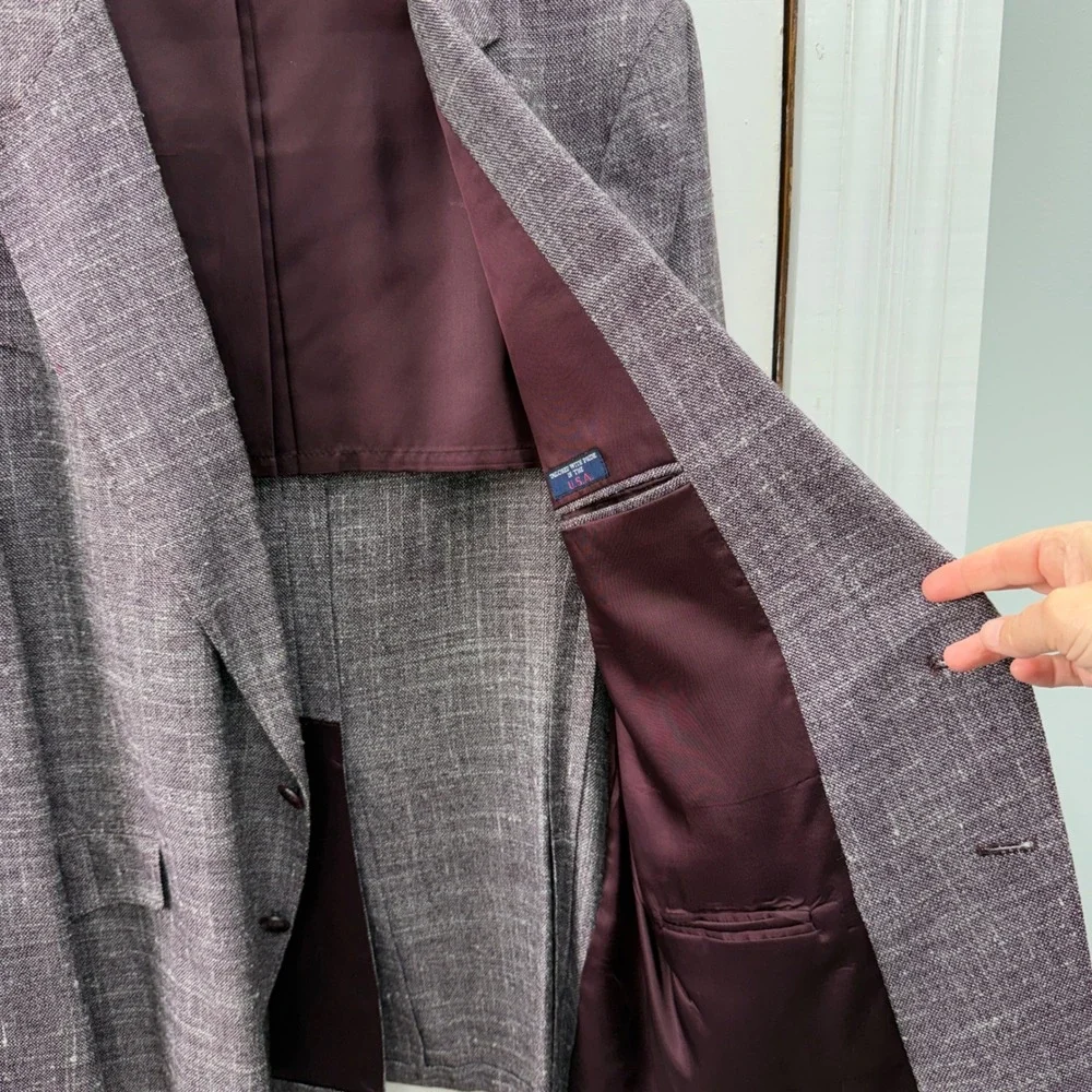 Bar WS Western Apparel Mens 44 Regular Burgundy Blazer Suit Jacket Made in USA